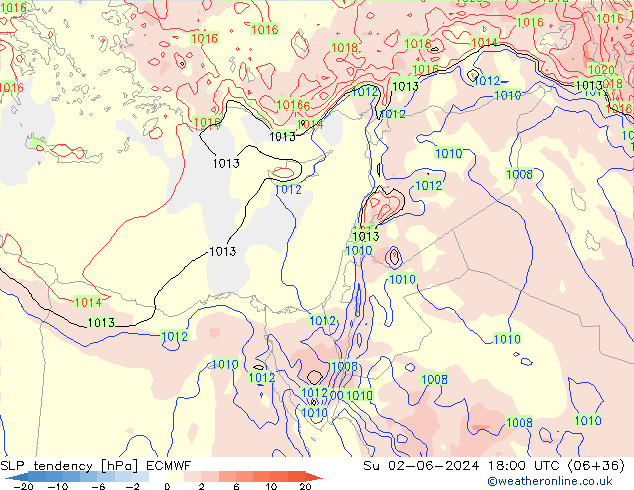 Y. Basıncı eğilimi ECMWF Paz 02.06.2024 18 UTC