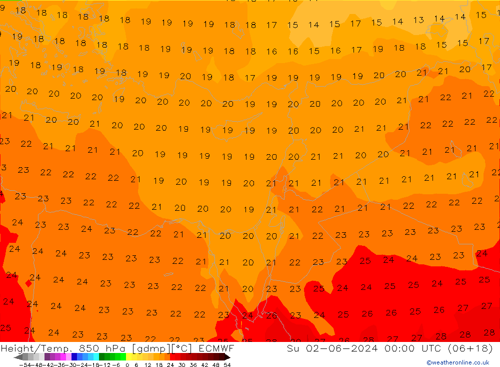 Z500/Rain (+SLP)/Z850 ECMWF Dom 02.06.2024 00 UTC