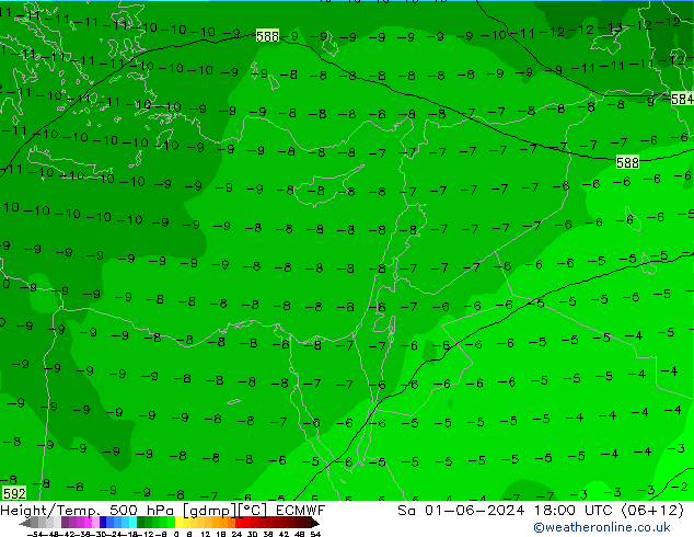 Z500/Rain (+SLP)/Z850 ECMWF Sáb 01.06.2024 18 UTC