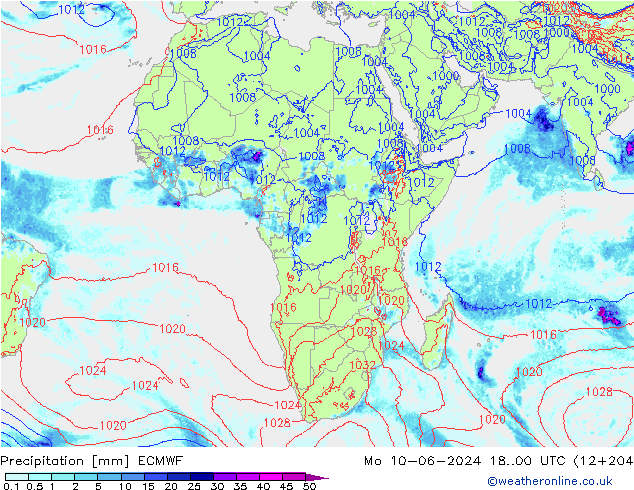 Yağış ECMWF Pzt 10.06.2024 00 UTC