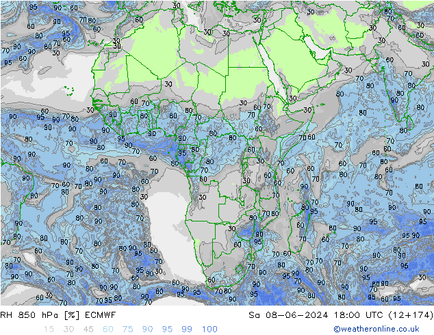 RH 850 hPa ECMWF So 08.06.2024 18 UTC