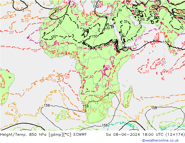 Z500/Regen(+SLP)/Z850 ECMWF za 08.06.2024 18 UTC