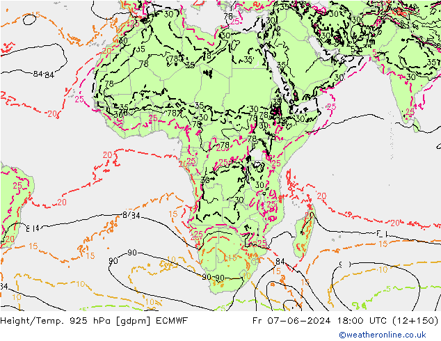 Height/Temp. 925 hPa ECMWF  07.06.2024 18 UTC