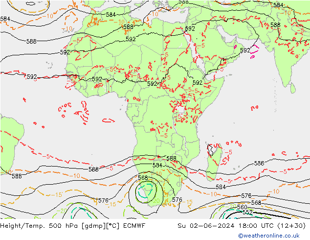 Z500/Rain (+SLP)/Z850 ECMWF  02.06.2024 18 UTC