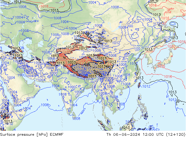 приземное давление ECMWF чт 06.06.2024 12 UTC