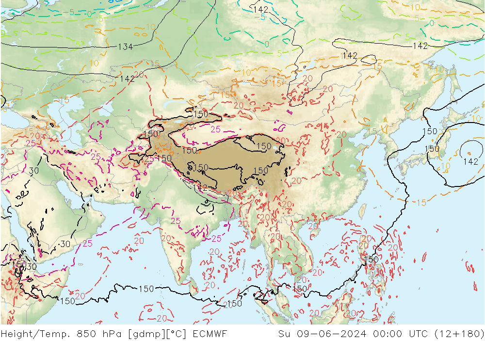 Z500/Rain (+SLP)/Z850 ECMWF Ne 09.06.2024 00 UTC