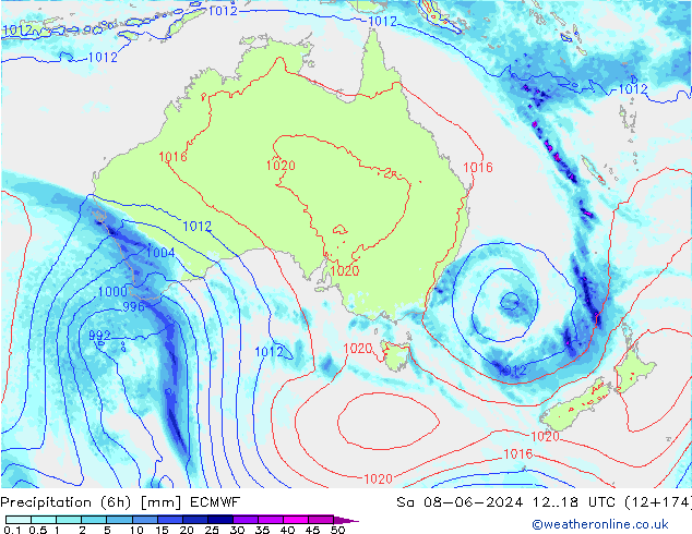 Z500/Yağmur (+YB)/Z850 ECMWF Cts 08.06.2024 18 UTC