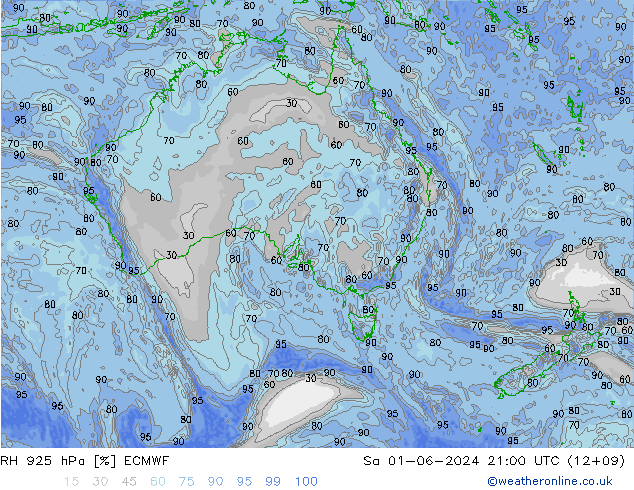 RH 925 hPa ECMWF So 01.06.2024 21 UTC