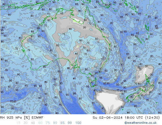 RH 925 hPa ECMWF  02.06.2024 18 UTC