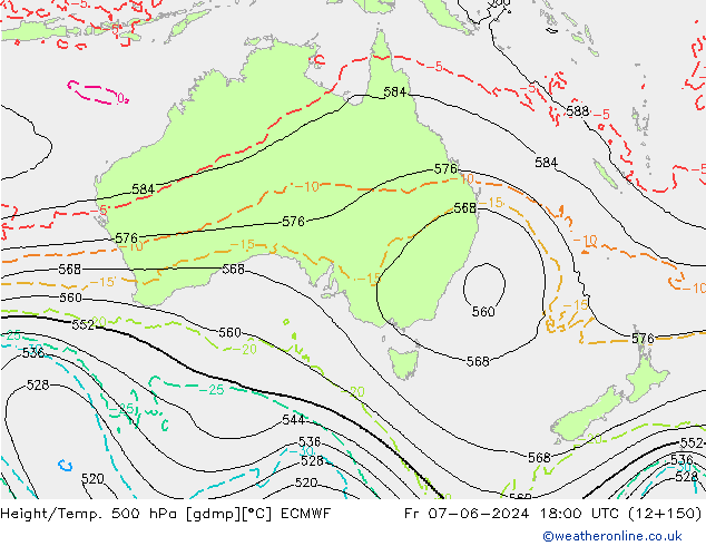 Z500/Rain (+SLP)/Z850 ECMWF vie 07.06.2024 18 UTC