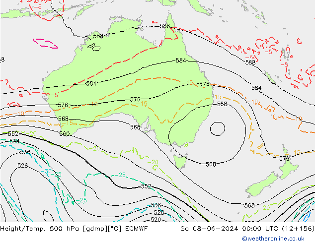 Z500/Rain (+SLP)/Z850 ECMWF Sa 08.06.2024 00 UTC