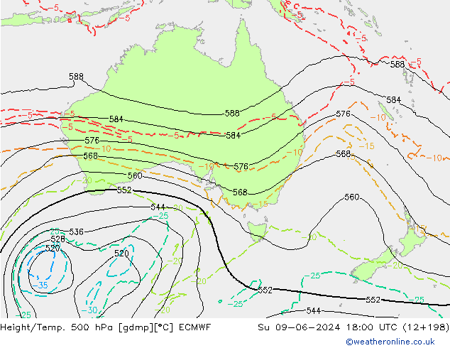 Z500/Rain (+SLP)/Z850 ECMWF ��� 09.06.2024 18 UTC