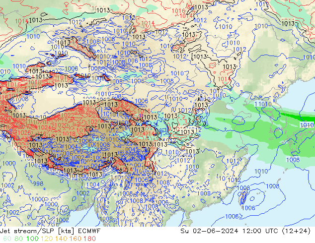Jet stream/SLP ECMWF Ne 02.06.2024 12 UTC
