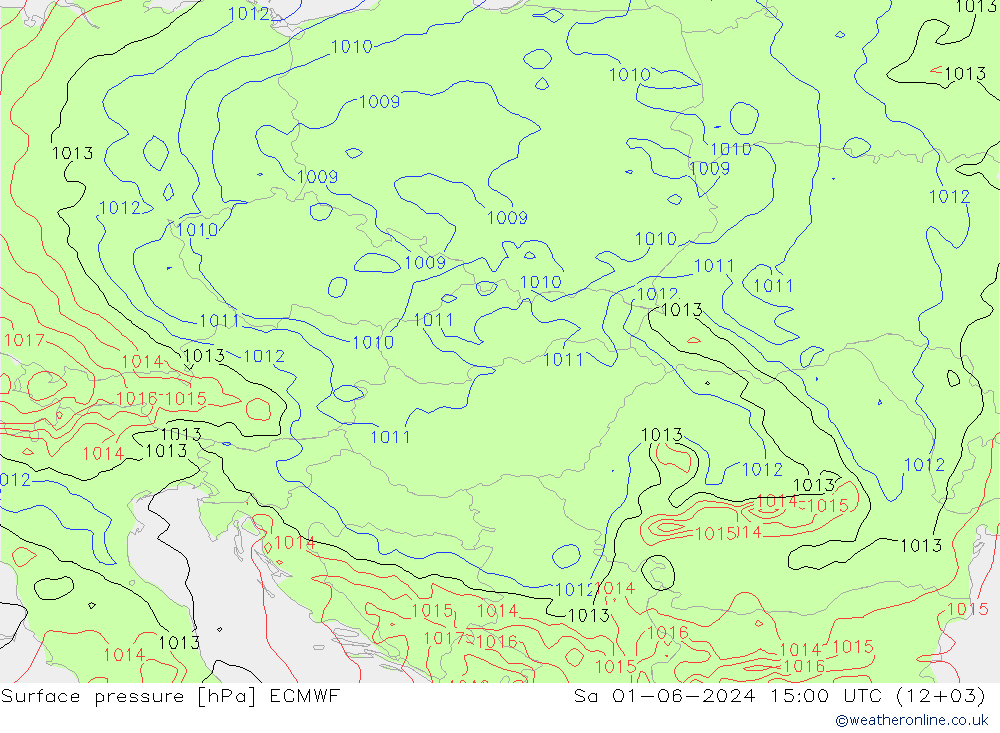 pression de l'air ECMWF sam 01.06.2024 15 UTC