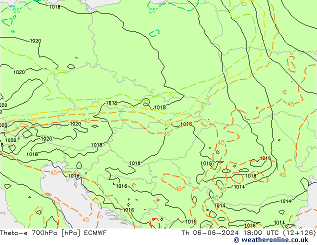 Theta-e 700hPa ECMWF Do 06.06.2024 18 UTC