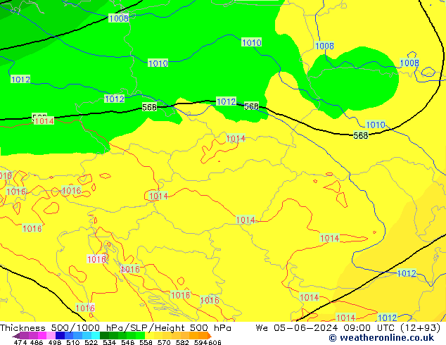 Thck 500-1000hPa ECMWF  05.06.2024 09 UTC