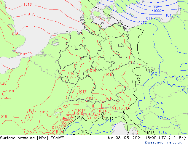 Yer basıncı ECMWF Pzt 03.06.2024 18 UTC