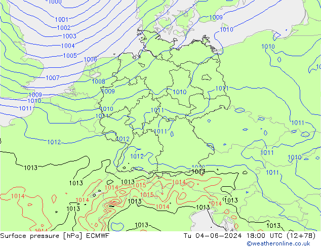 pression de l'air ECMWF mar 04.06.2024 18 UTC