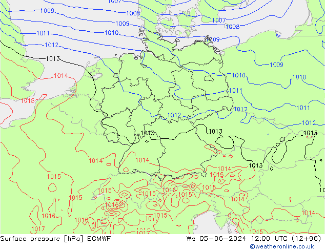 pression de l'air ECMWF mer 05.06.2024 12 UTC