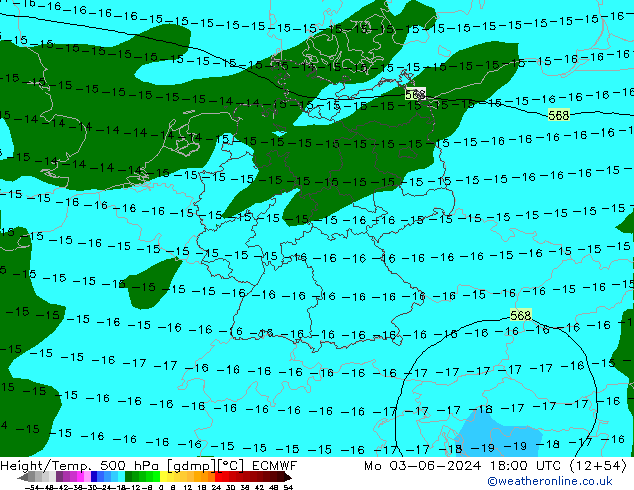 Z500/Rain (+SLP)/Z850 ECMWF lun 03.06.2024 18 UTC