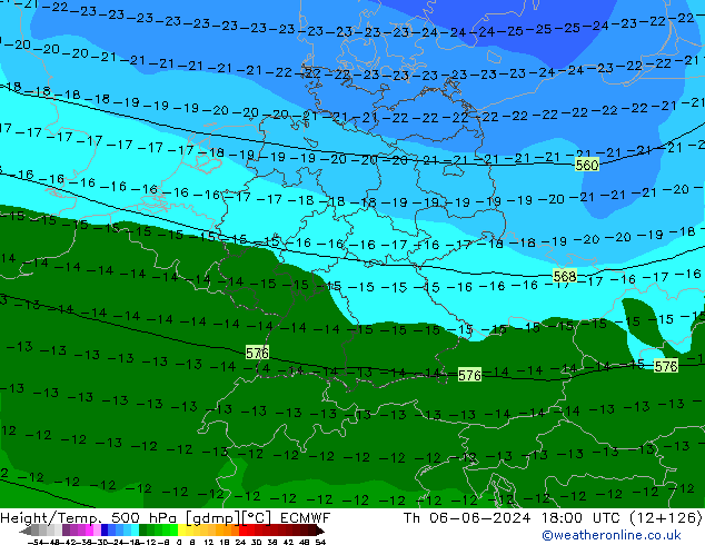 Z500/Rain (+SLP)/Z850 ECMWF чт 06.06.2024 18 UTC