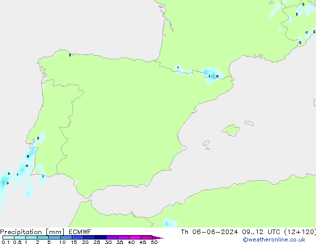 Precipitation ECMWF Th 06.06.2024 12 UTC