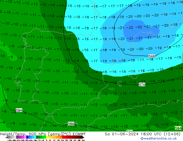 Z500/Rain (+SLP)/Z850 ECMWF Sa 01.06.2024 18 UTC