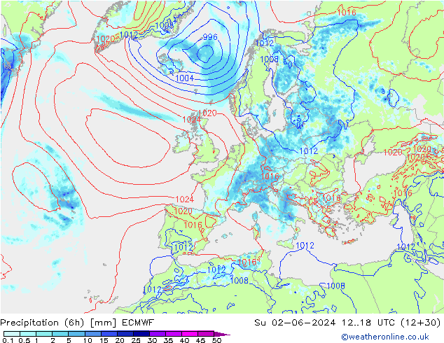 Z500/Rain (+SLP)/Z850 ECMWF Su 02.06.2024 18 UTC