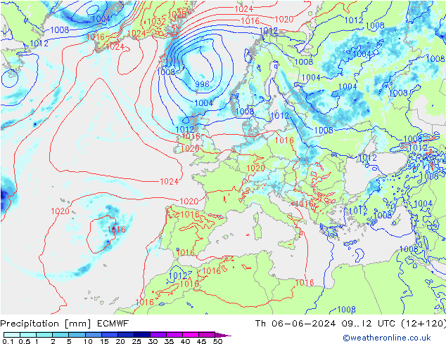 precipitação ECMWF Qui 06.06.2024 12 UTC
