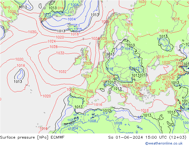 pression de l'air ECMWF sam 01.06.2024 15 UTC