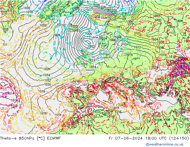 Theta-e 850hPa ECMWF pt. 07.06.2024 18 UTC