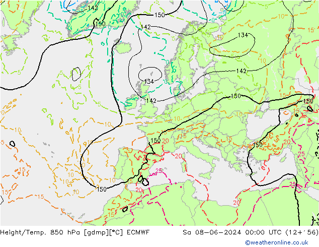 Z500/Rain (+SLP)/Z850 ECMWF sáb 08.06.2024 00 UTC