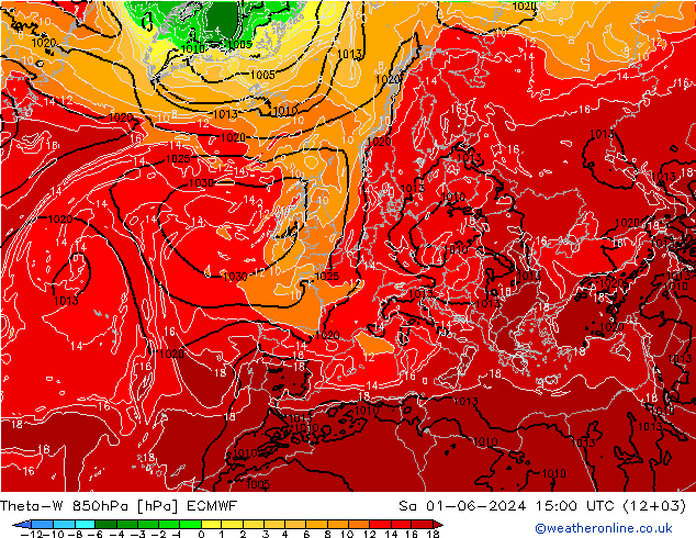 Theta-W 850hPa ECMWF so. 01.06.2024 15 UTC