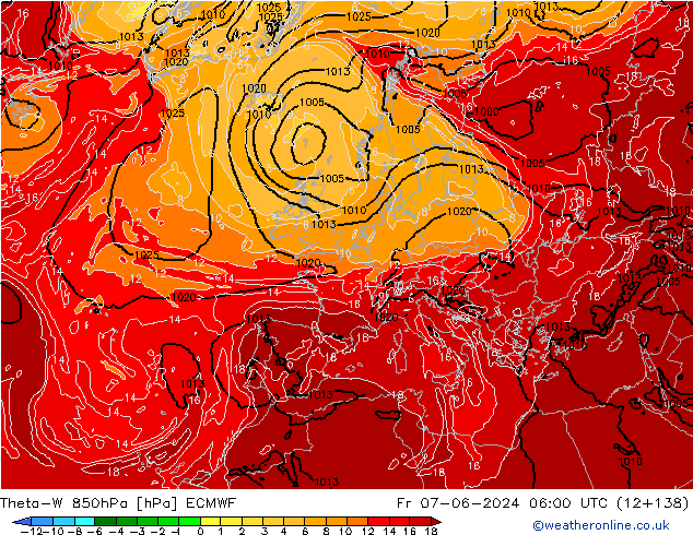 Theta-W 850hPa ECMWF vr 07.06.2024 06 UTC