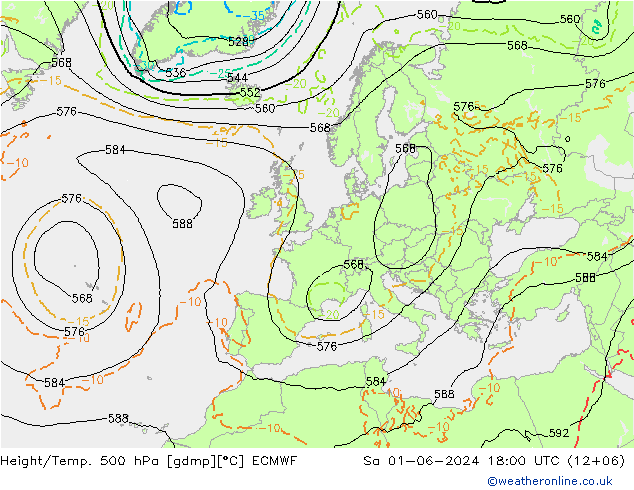 Z500/Rain (+SLP)/Z850 ECMWF sab 01.06.2024 18 UTC