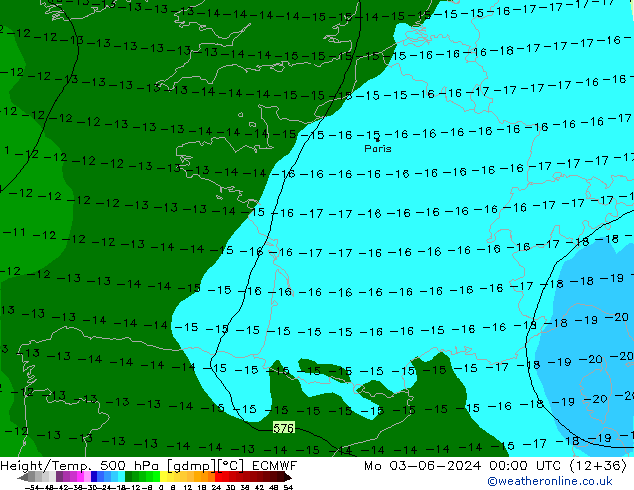 Z500/Rain (+SLP)/Z850 ECMWF Mo 03.06.2024 00 UTC