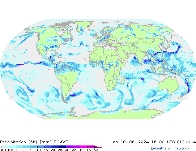 Z500/Rain (+SLP)/Z850 ECMWF lun 10.06.2024 00 UTC