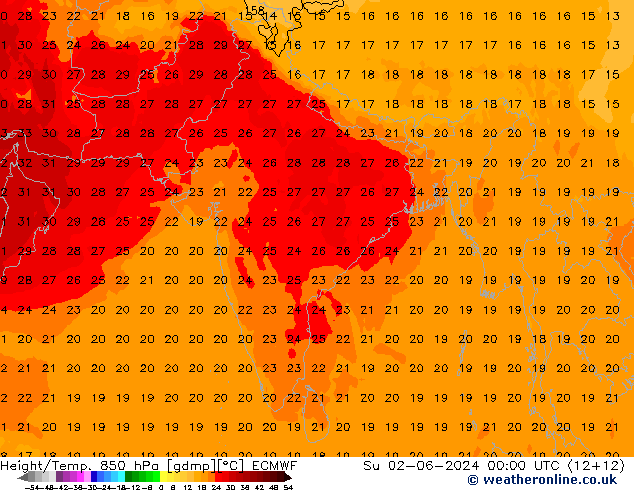 Z500/Rain (+SLP)/Z850 ECMWF Su 02.06.2024 00 UTC