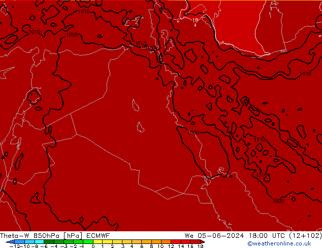 Theta-W 850hPa ECMWF We 05.06.2024 18 UTC