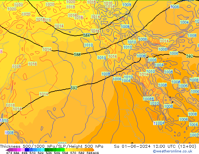 Thck 500-1000hPa ECMWF sam 01.06.2024 12 UTC