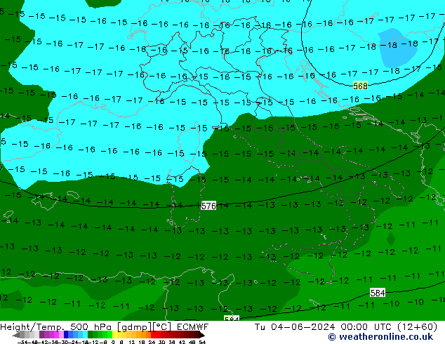 Z500/Rain (+SLP)/Z850 ECMWF Tu 04.06.2024 00 UTC