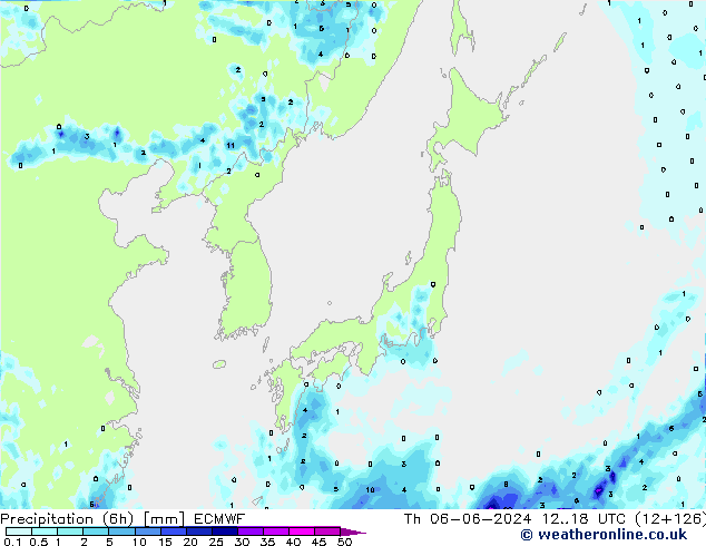 Z500/Rain (+SLP)/Z850 ECMWF czw. 06.06.2024 18 UTC