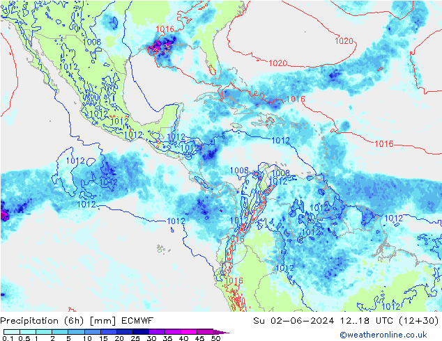 Z500/Rain (+SLP)/Z850 ECMWF dom 02.06.2024 18 UTC