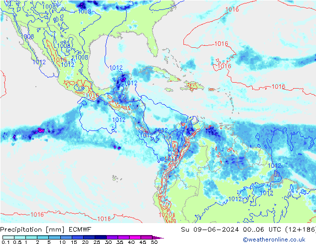 Précipitation ECMWF dim 09.06.2024 06 UTC