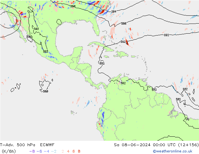 T-Adv. 500 hPa ECMWF za 08.06.2024 00 UTC