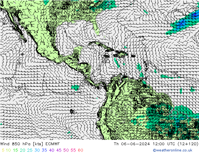 Wind 850 hPa ECMWF Th 06.06.2024 12 UTC