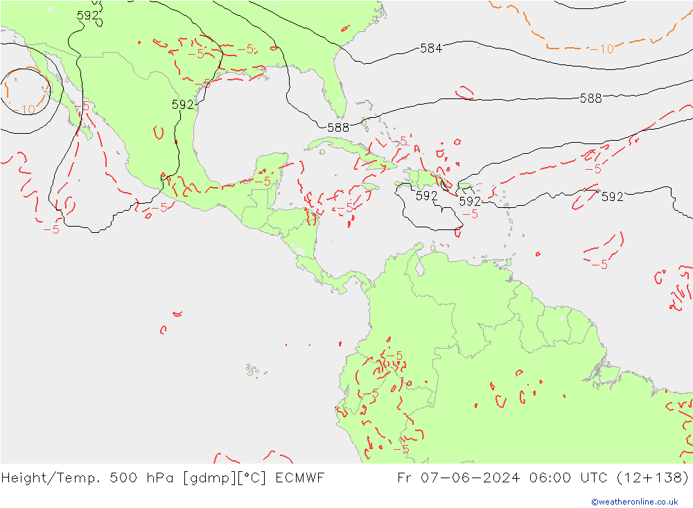 Z500/Rain (+SLP)/Z850 ECMWF Fr 07.06.2024 06 UTC