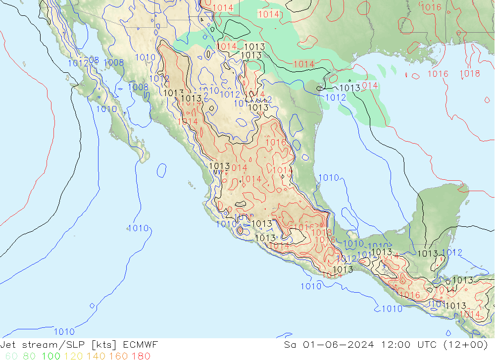 Jet stream/SLP ECMWF Sa 01.06.2024 12 UTC