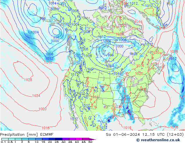 Precipitation ECMWF Sa 01.06.2024 15 UTC