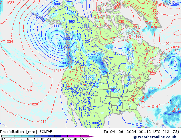 precipitação ECMWF Ter 04.06.2024 12 UTC